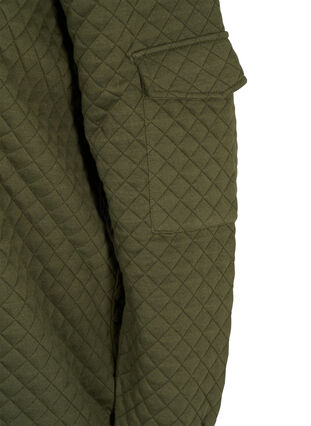 Quiltad tröja med dragkedja, Ivy Green, Packshot image number 3