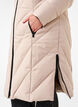 L&aring;ng vinterkappa med hyskkn&auml;ppning och krage i fuskp&auml;ls, Beige, Model image number 3