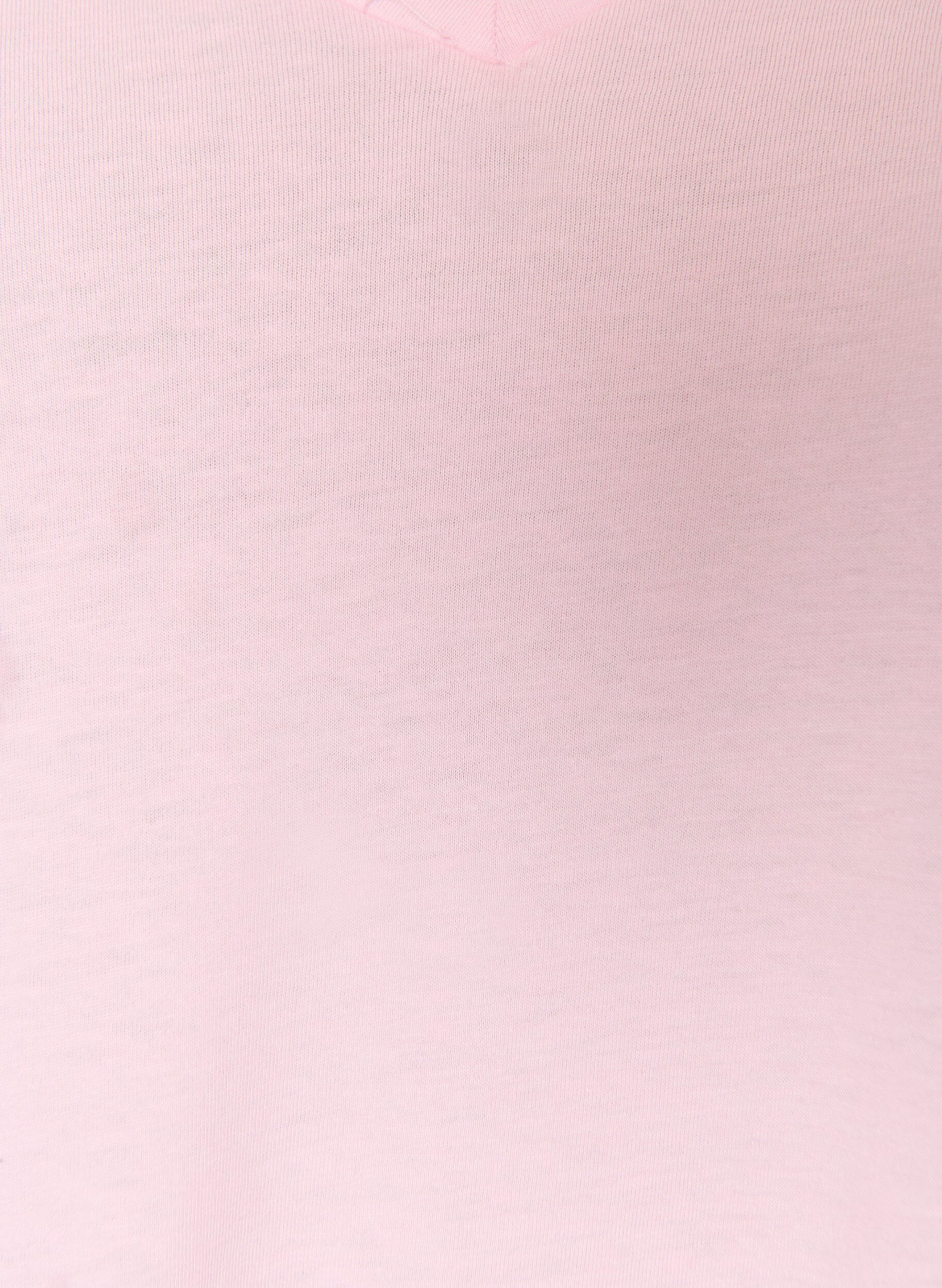 ZizziKort&auml;rmad t-shirt med v-ringning, Rosa, Packshot image number 2