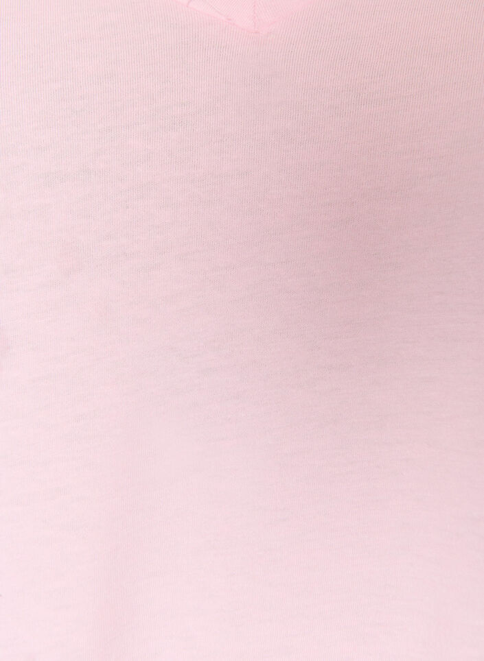 Kort&auml;rmad t-shirt med v-ringning, Rosa, Packshot image number 2