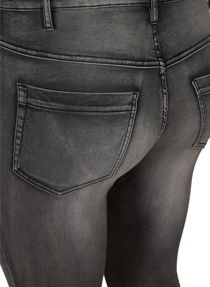 Super slim Amy jeans med h&ouml;g midja, Dark Grey Denim, Packshot image number 3