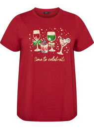 Jul-t-shirt i ekologisk bomull, R&ouml;d