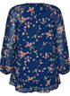 Blomm&ouml;nstrad a-linjeformad tunika, Bl&aring;, Packshot image number 1
