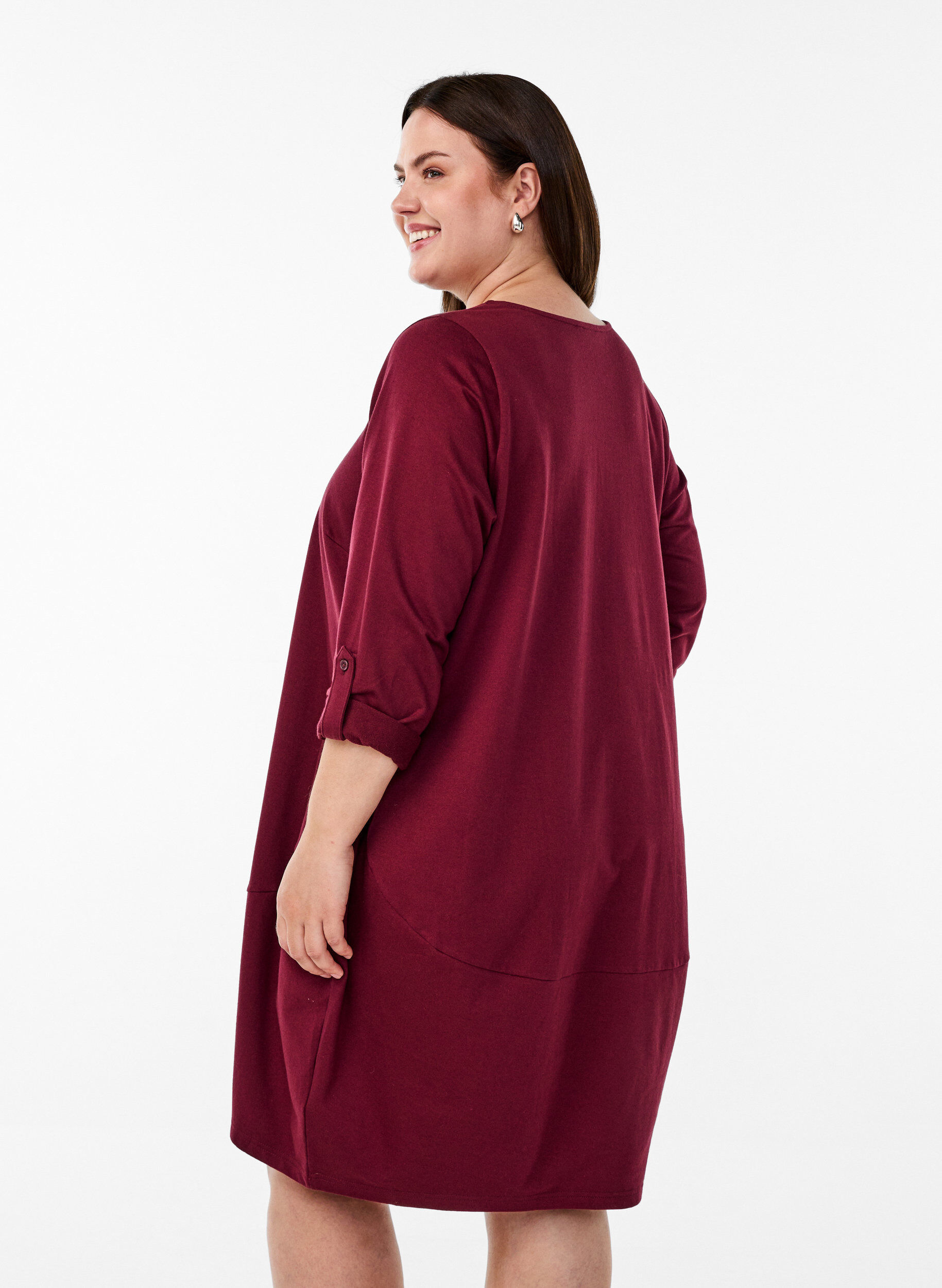 Zizzi Ballongkl&auml;nning med fickor, M&ouml;rk Bordeaux, Model image number 2