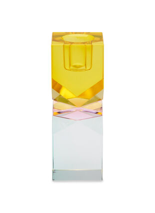 Ljusstake i kristallglas, Gul/Pink/Mint, Packshot image number 0