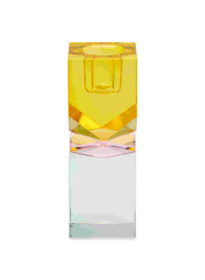 Ljusstake i kristallglas, Gul/Pink/Mint, Packshot image number 0