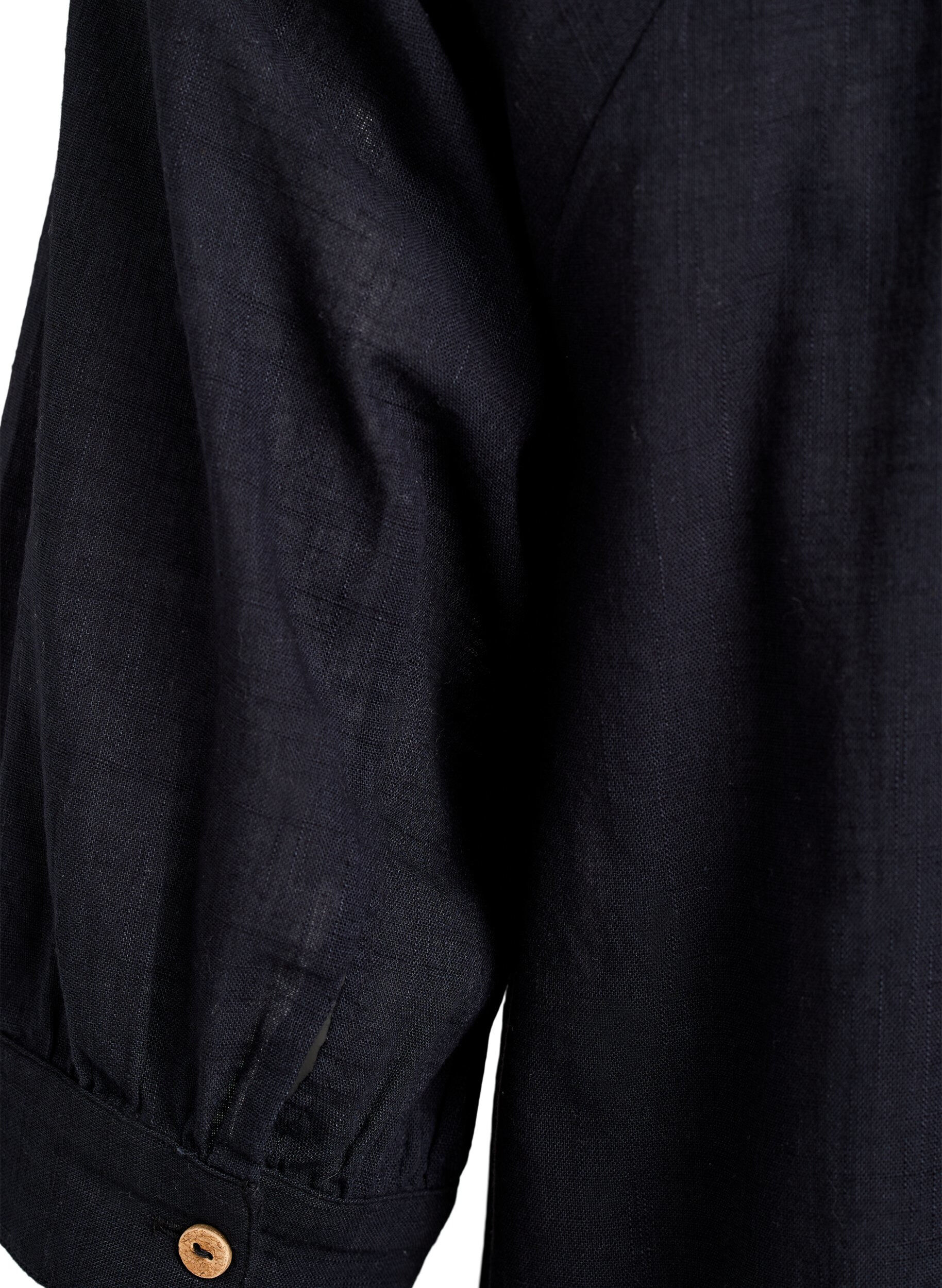 Zizzi Tunika i bomull med v-ringning, Svart, Packshot image number 3