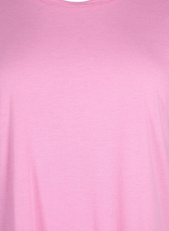 Kort&auml;rmad t-shirt i bomullsmix, Rosa, Packshot image number 2