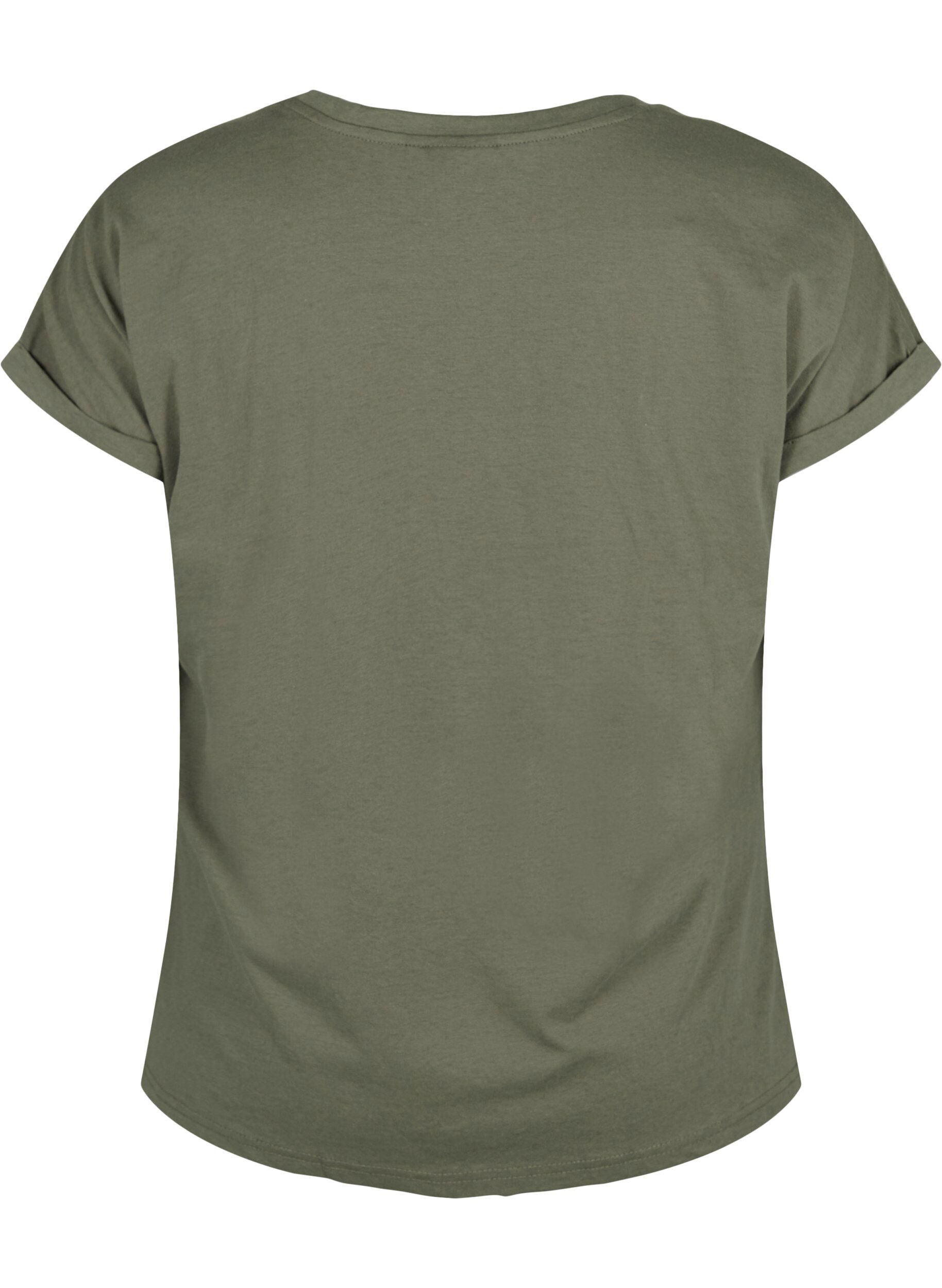ZizziKort&auml;rmad t-shirt i bomullsmix, Gr&ouml;n, Packshot image number 1