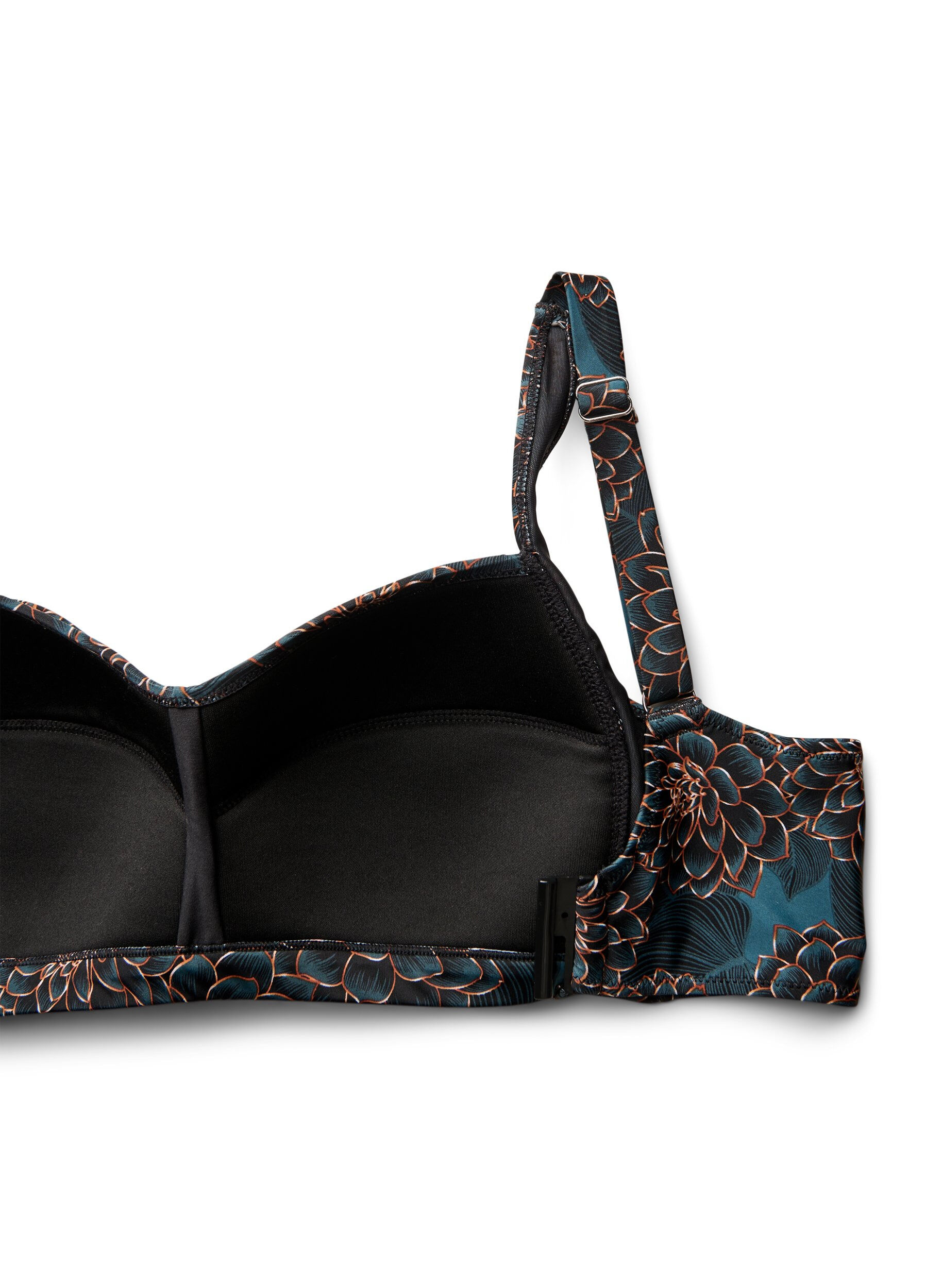 ZizziVadderad bikinitopp med tryck, Bl&aring;, Packshot image number 3