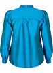 Glansig skjortblus med volanger, Diva Blue, Packshot image number 1