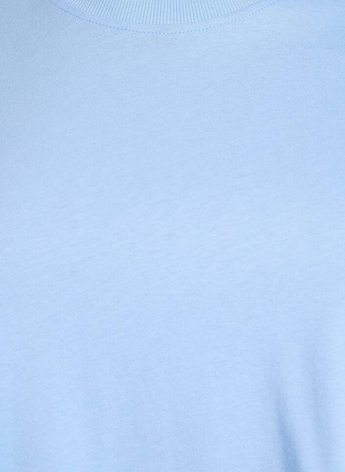 Enkel t-shirt i bomull med rund halsringning, Bl&aring;, Packshot image number 2