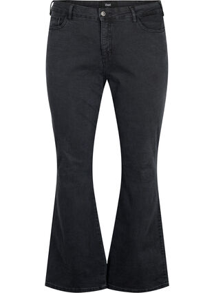 Ellen bootcut jeans med hög midja, Grey Denim, Packshot image number 0