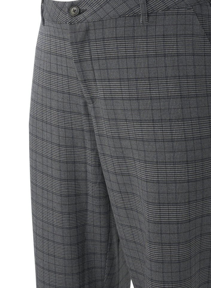 Rutiga byxor med hög midja och raka ben, Check, Packshot image number 2