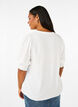 Blus i viskos med smock- och volangdetaljer, Bright White, Model image number 1