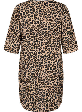 Mönstrad klänning med 3/4-ärmar, Leopard, Packshot image number 1