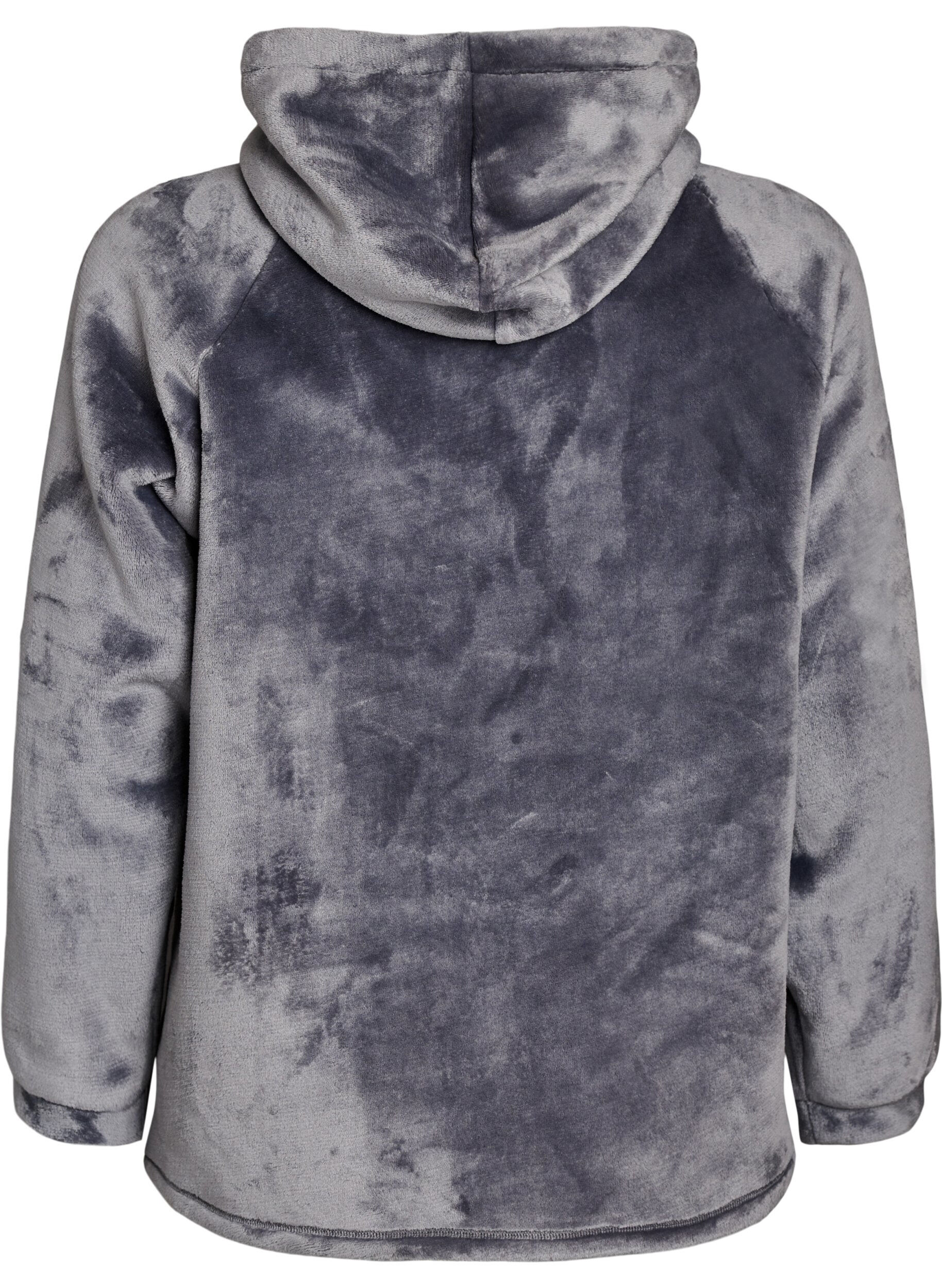 ZizziHuvtr&ouml;ja i velour med k&auml;nguruficka, Gr&aring;, Packshot image number 1
