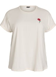 L&ouml;s natt-t-shirt i bomull med tryck, Vanilla