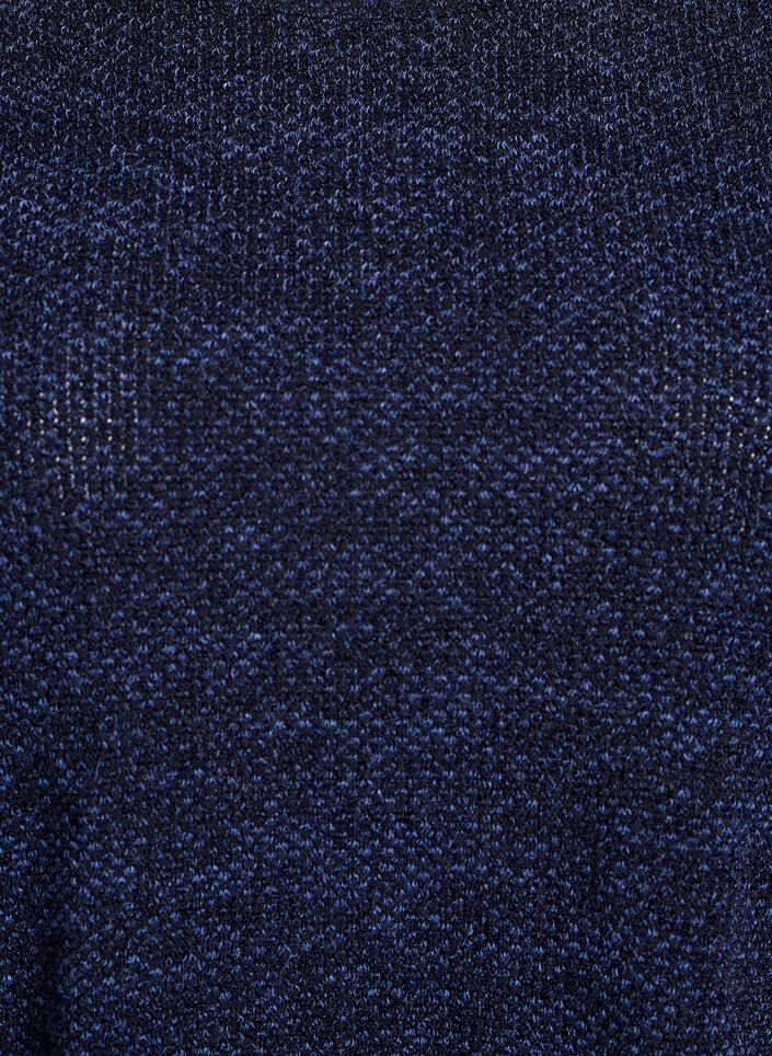 Långärmad blus med textur, Blå, Packshot image number 2