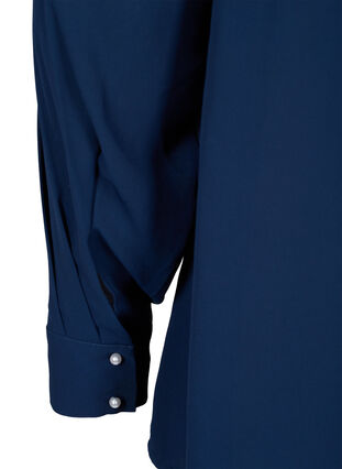 Långärmad blus med hög krage, Navy Blazer, Packshot image number 3