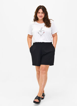 T-shirt från FLASH med tryck, Bright White Heart, Model image number 2