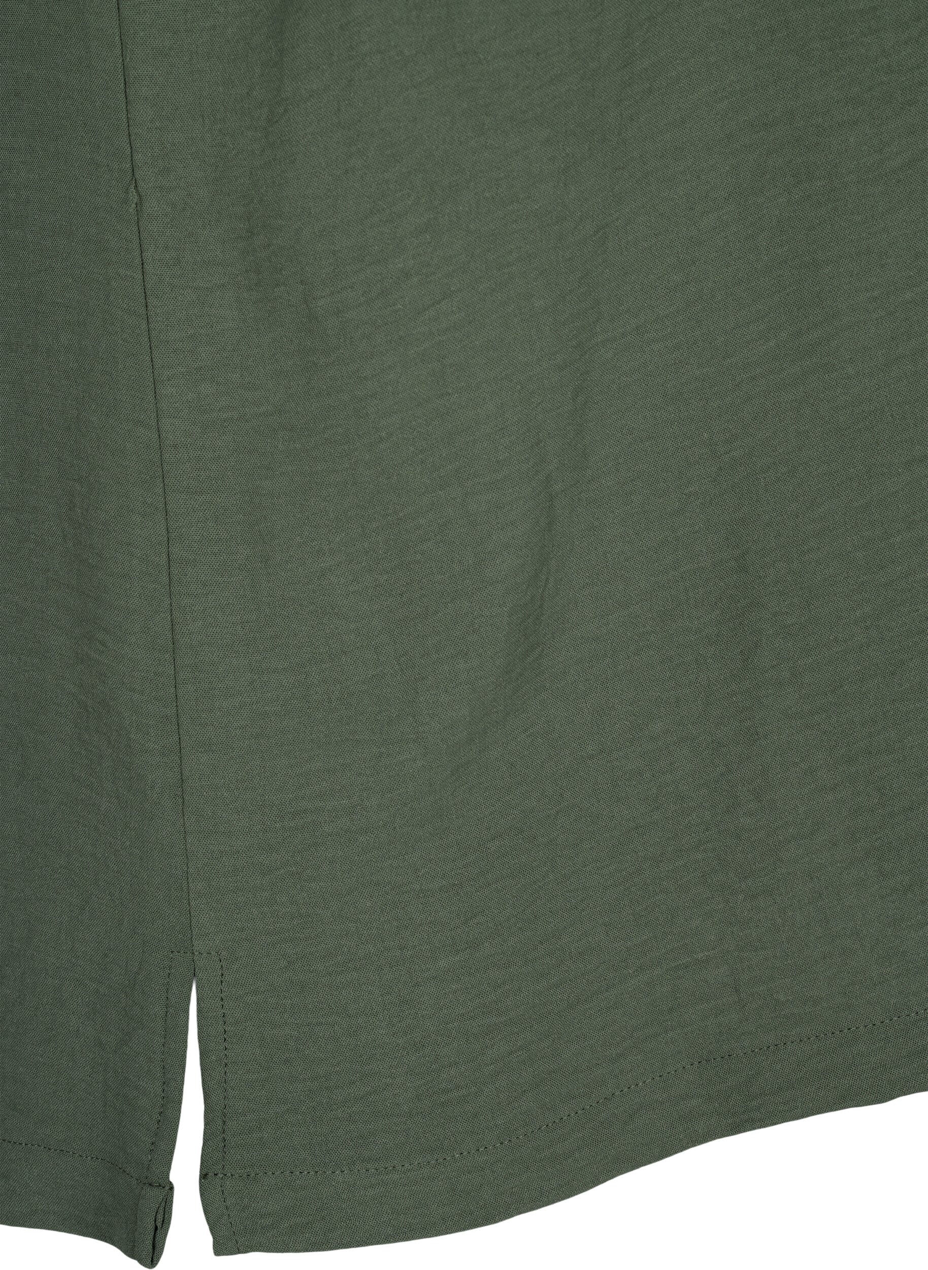 Zizzi&Auml;rml&ouml;s topp med rynkdetaljer, Gr&ouml;n, Packshot image number 4