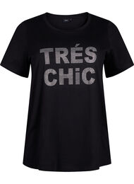 T-shirt med nitar i ekologisk bomull, Black W. TRÉS