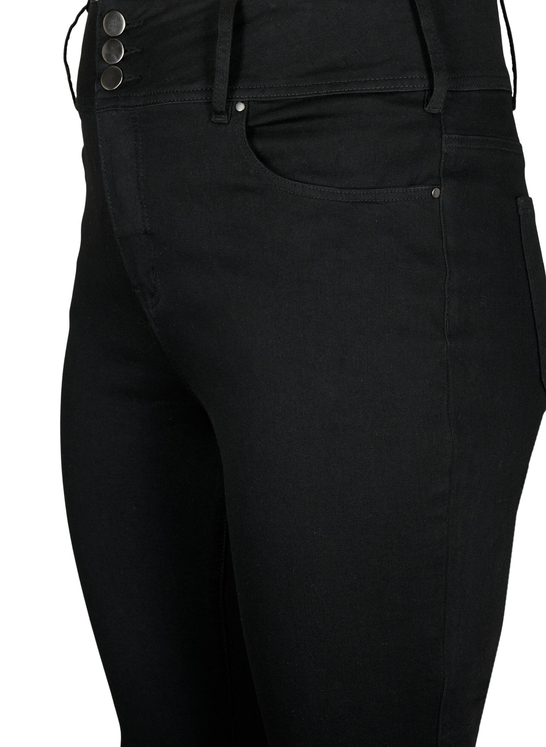 Zizzi Superslimmade Bea-jeans med extra h&ouml;g midja, Black, Packshot image number 2