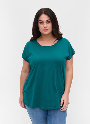 T-shirt i bomullsmix, Everglade, Model image number 0