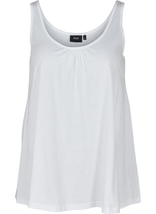 A-linjeformat linne med rund halsringning, Bright White, Packshot image number 0