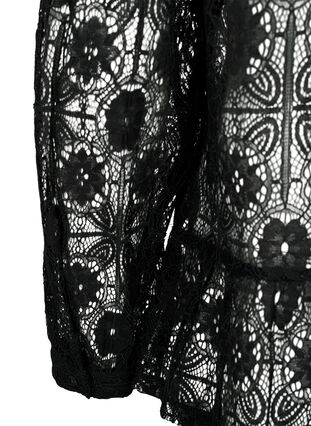 Spetsblus med knytdetalj, Black, Packshot image number 3