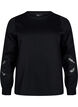 Sweatshirt med broderade utskärningar, Black, Packshot image number 0