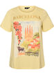 T-shirt i bomull med tryck, Gul, Packshot image number 0