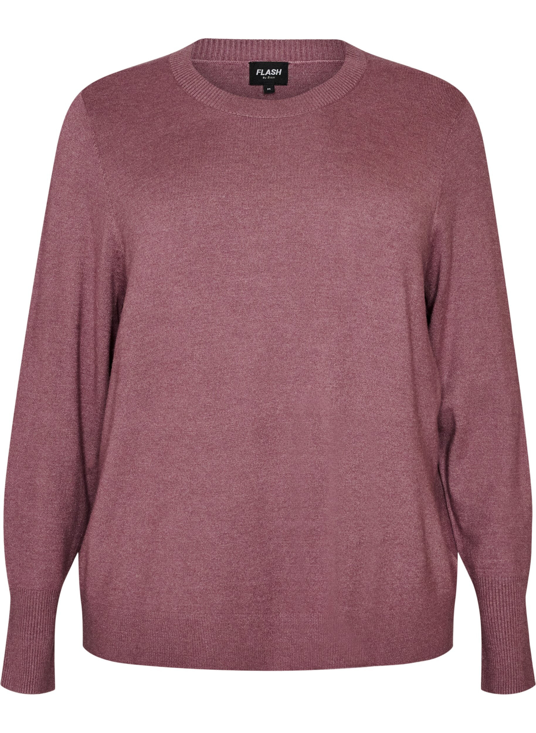ZizziStickad blus med rund halsringning, Rosa, Packshot image number 0