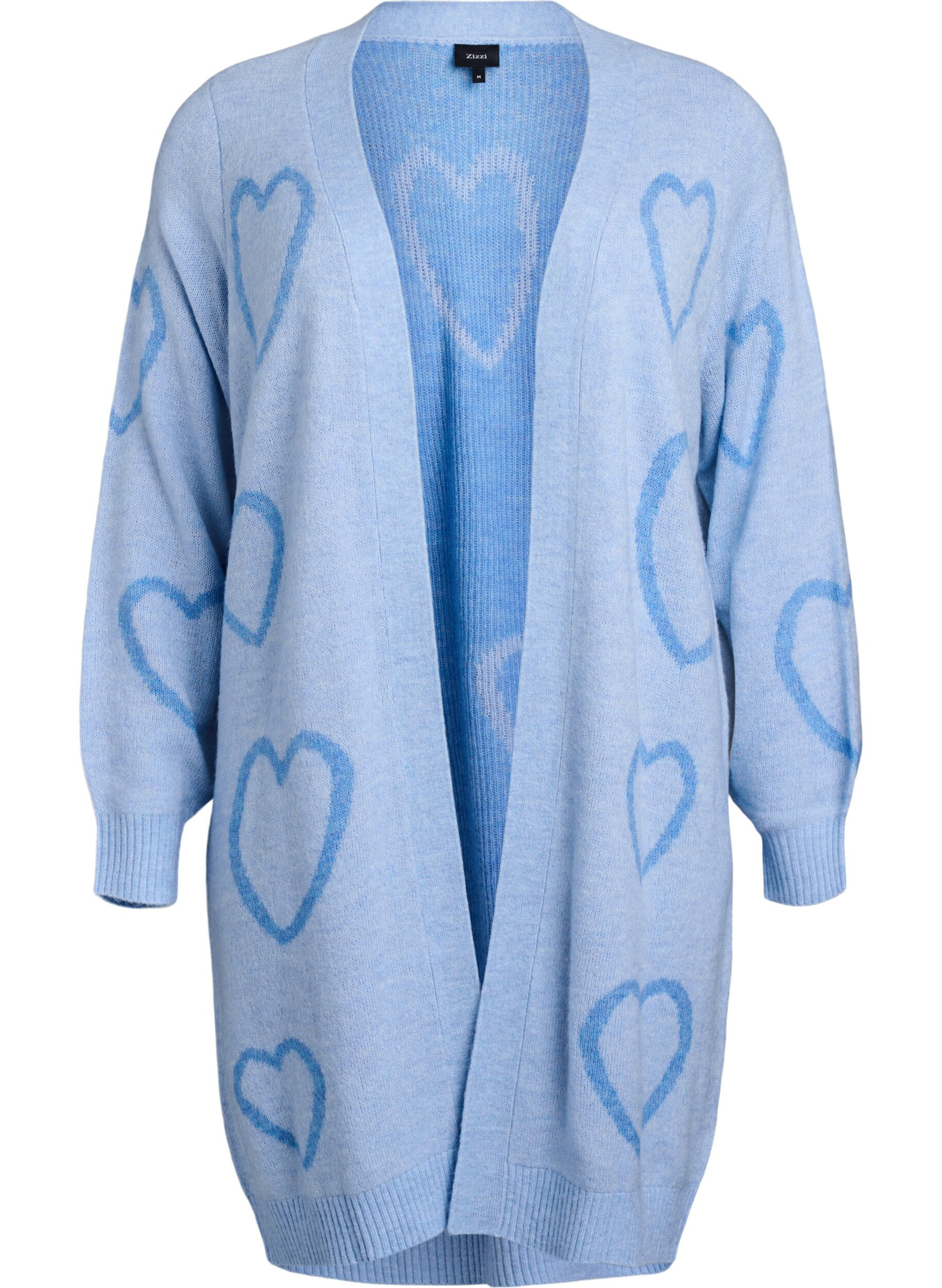 L&aring;ng kofta med ton-i-ton-hj&auml;rtan