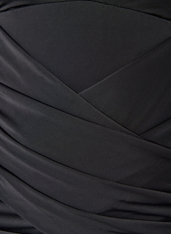 Baddr&auml;kt med draperad korsdetalj, Svart, Packshot