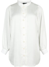 Lång skjorta med pärlknappar, Bright White