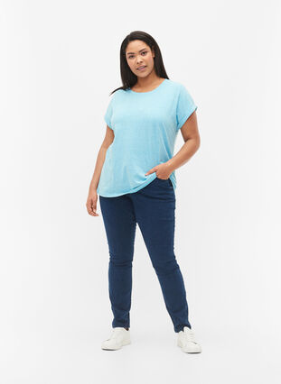 Melerad t-shirt med korta ärmar, Blue Atoll Mél, Model image number 2