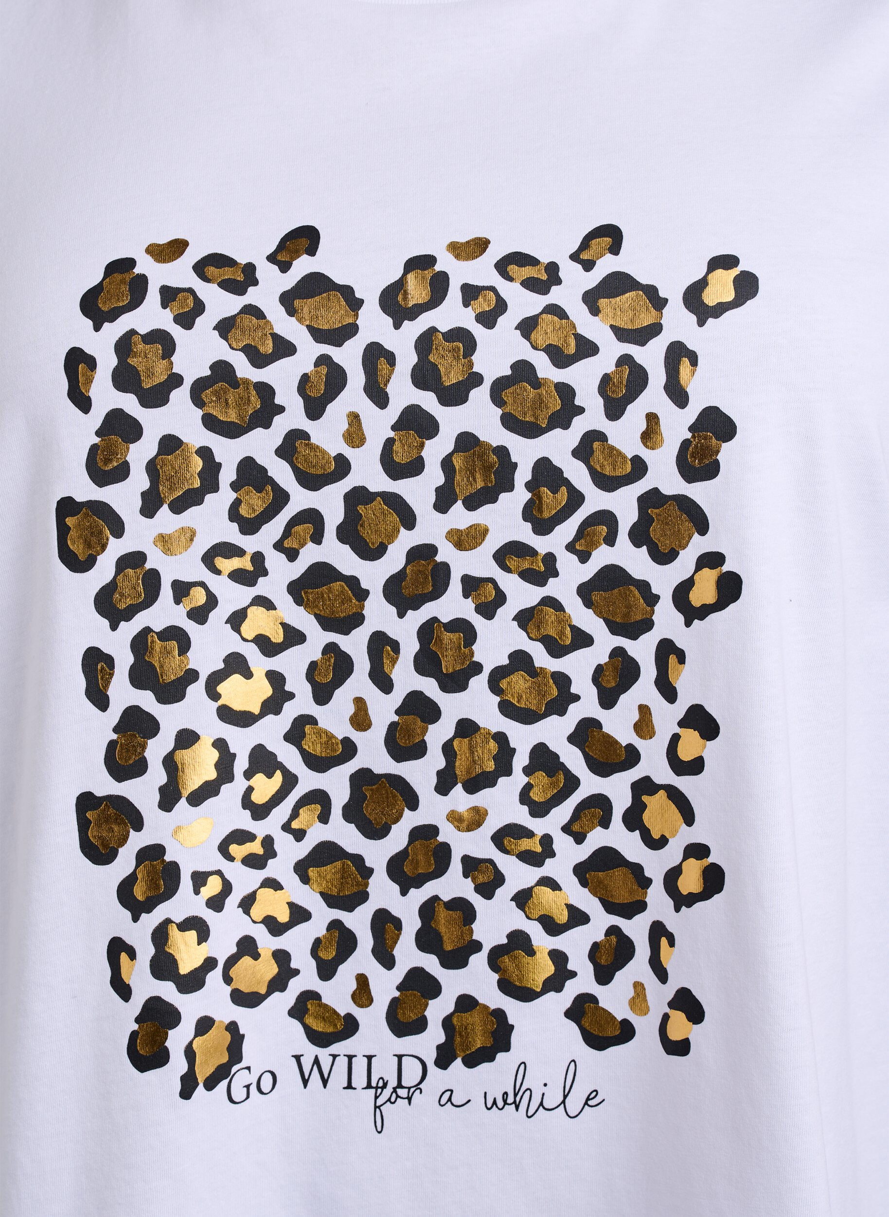 Zizzi T-shirt med leopardm&ouml;nster, Bright White w. Leo, Packshot image number 2