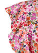 Blommig kl&auml;nning i bomull med volanger och v-ringning, Rosa, Packshot image number 3