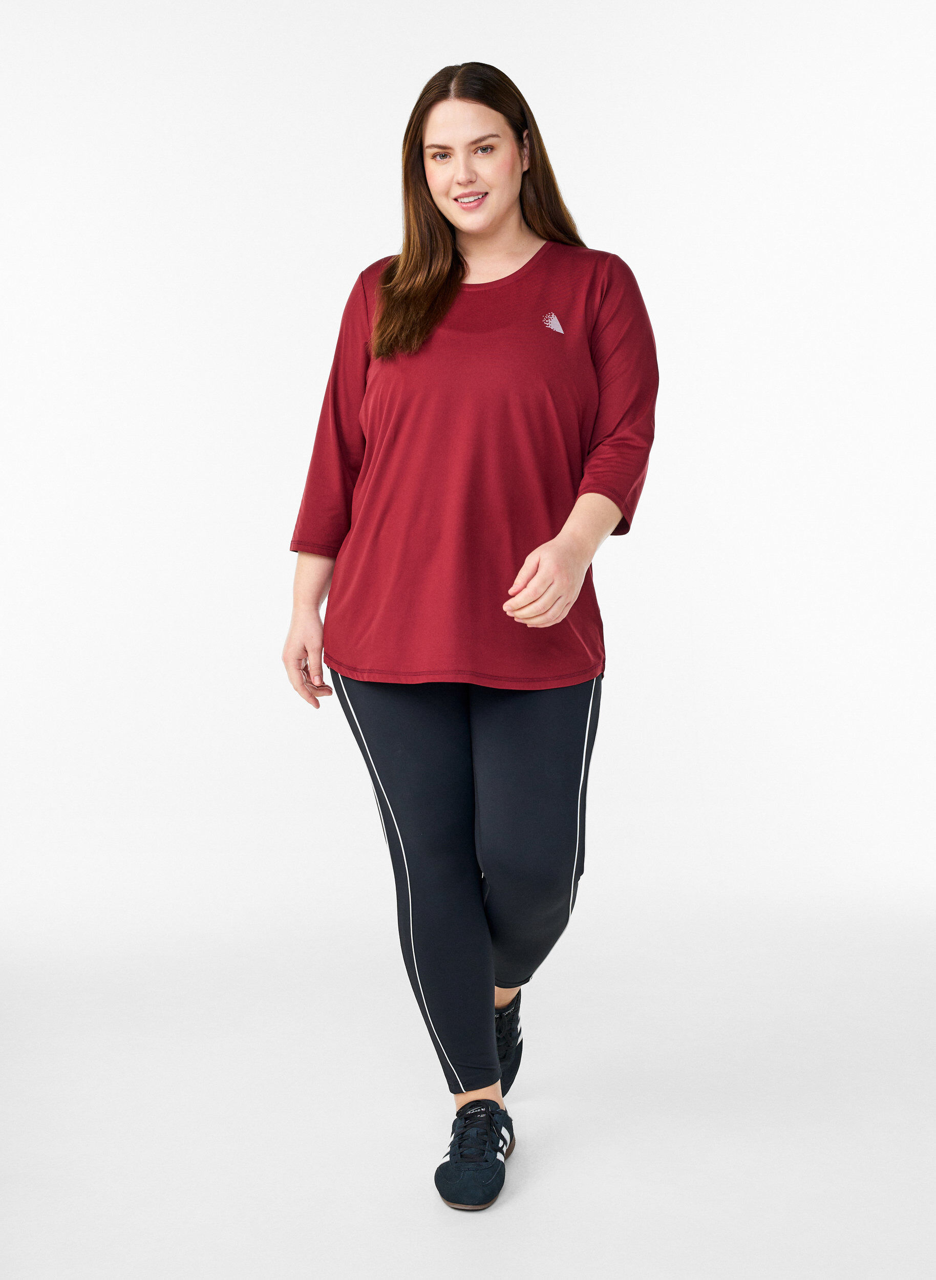 ZizziTr&auml;ningstr&ouml;ja med 3/4 &auml;rmar, R&ouml;d, Model image number 1