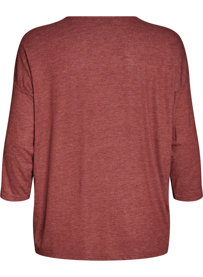 Jerseyblus med 3/4-&auml;rm, R&ouml;d, Packshot image number 1