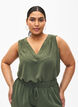&Auml;rml&ouml;s topp med rynkdetaljer, Gr&ouml;n, Model image number 0