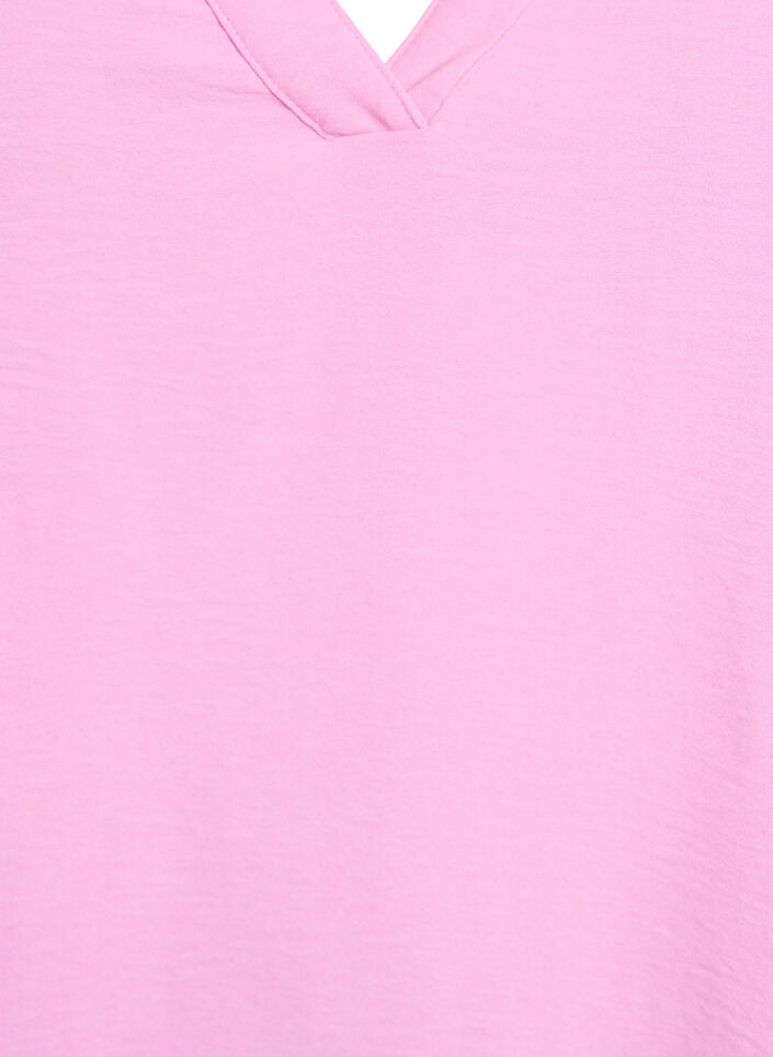 &Auml;rml&ouml;s topp med rynkdetaljer, Rosa, Packshot image number 2
