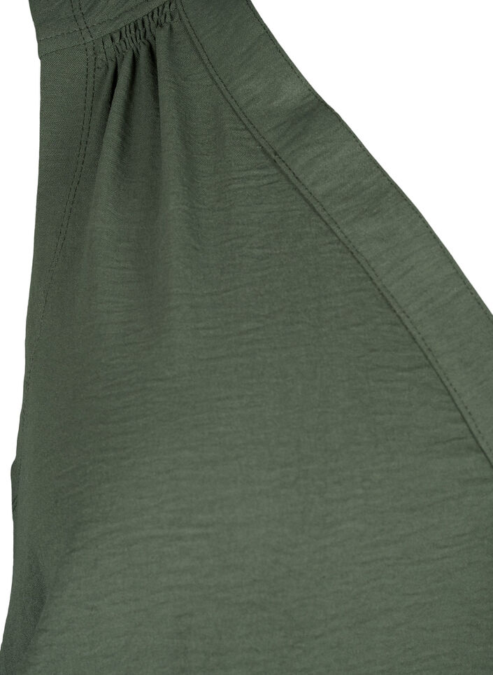 &Auml;rml&ouml;s topp med rynkdetaljer, Gr&ouml;n, Packshot image number 3