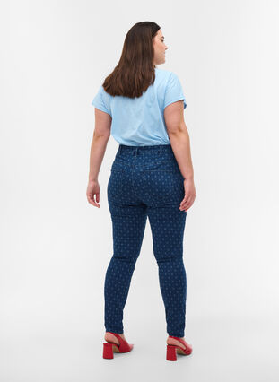 Amy jeans med super slim fit och tryck, Dark blue, Model image number 1