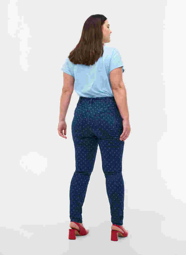 Amy jeans med super slim fit och tryck, Dark blue, Model image number 1