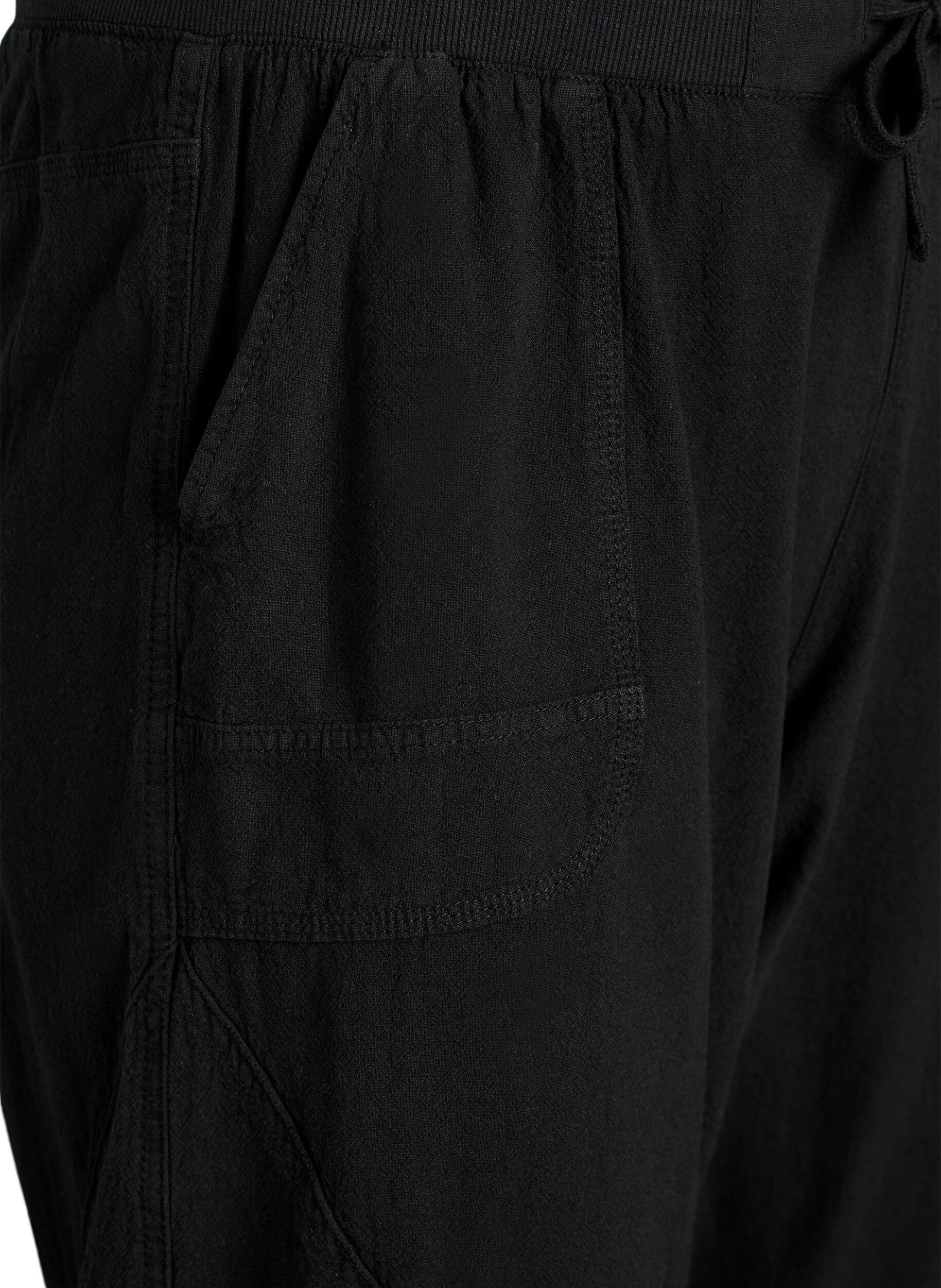 ZizziCapribyxor i bomull, Svart, Packshot image number 2