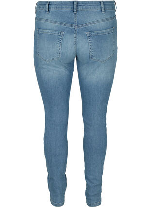 Extra slim Sanna jeans med slitna detaljer, Light blue denim, Packshot image number 1