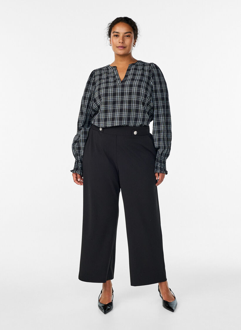 L&ouml;sa byxor med fickor, Svart, Model image number 0